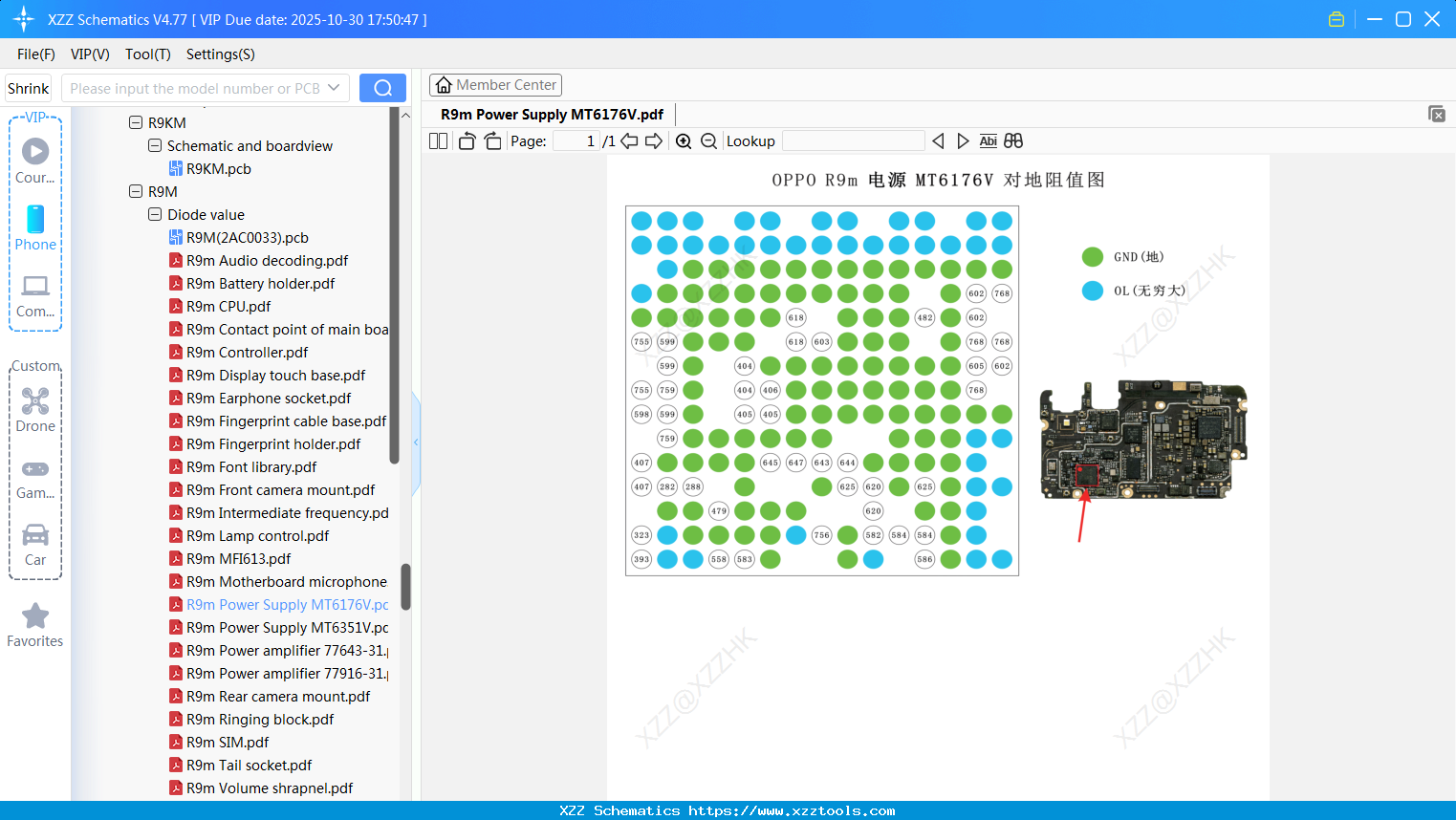 OPPO R9m Power Supply MT6176V